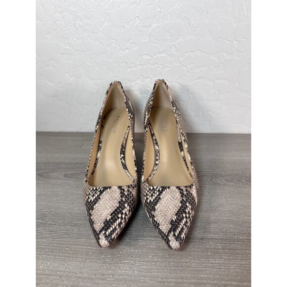 Michael Kors MK-Flex Mid Pump Shoes Womens Size 7 Snakeskin Embossed Leather - Picture 4 of 9